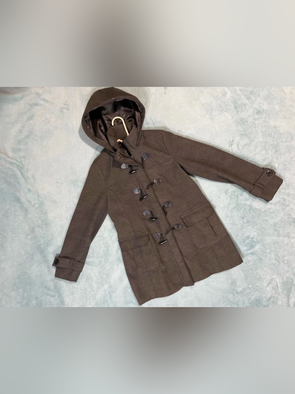 Nice, warm, vintage hooded Women's George Long coat blazer